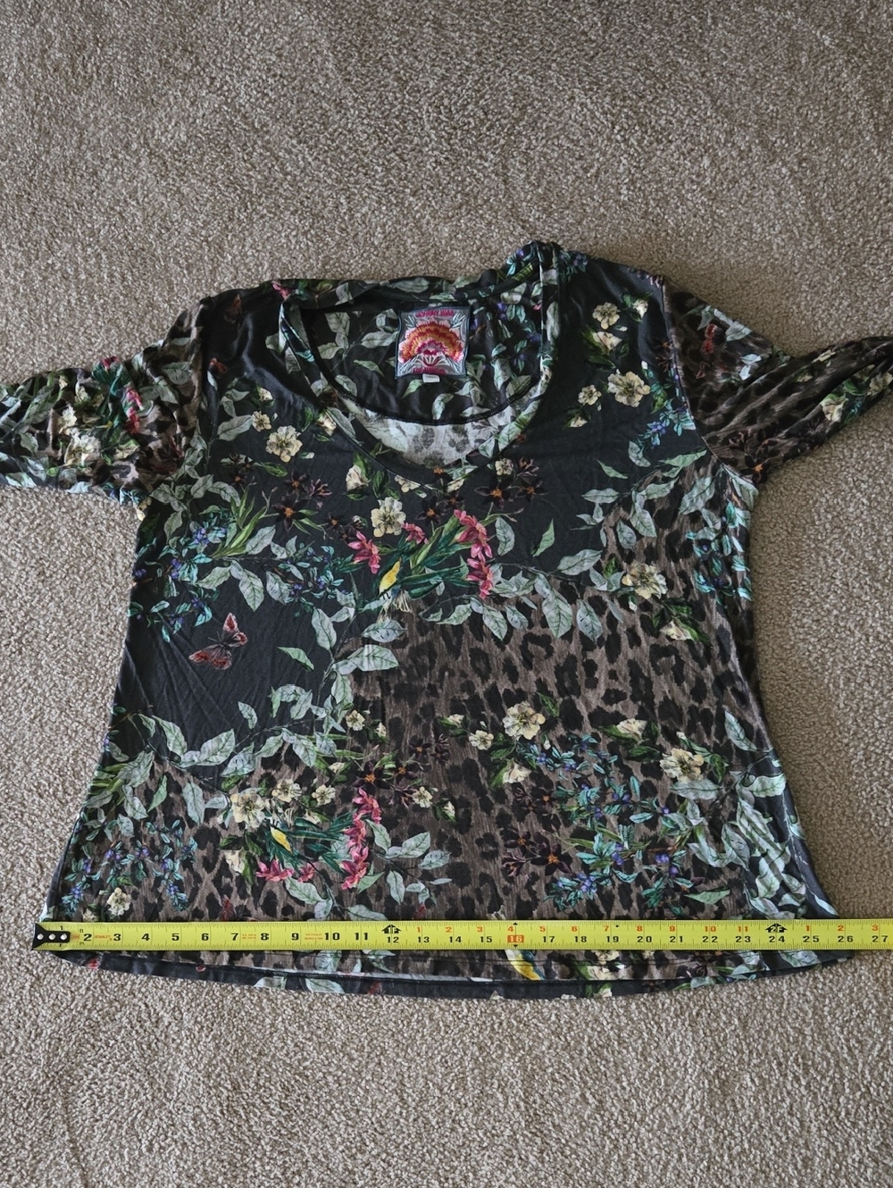 Johnny Was Floral V-Neck Top - Picture 8 of 8